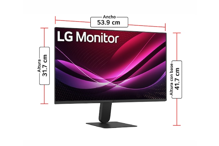 Vista lateral monitor LG IPS Full HD de 24" 24U411A-B